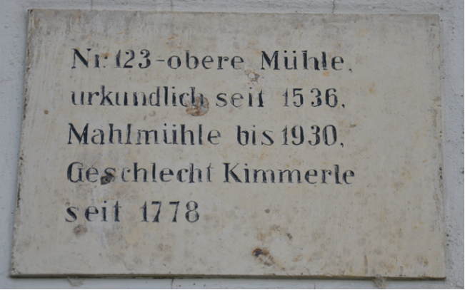 Die Obere Mühle in Wertach wurde im Jahre 1536 erstmals urkundlich erwähnt